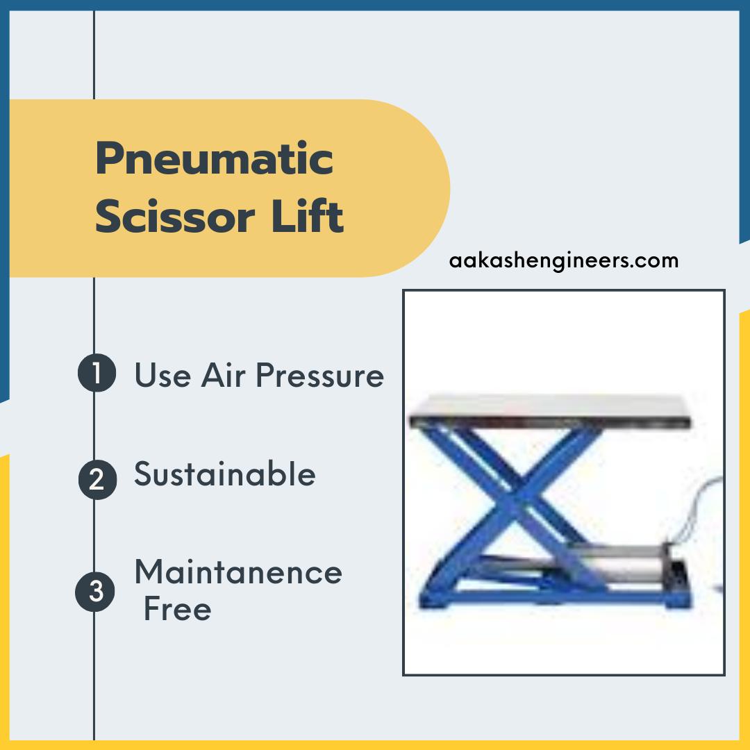 pneumatic scissor lift infographic- features